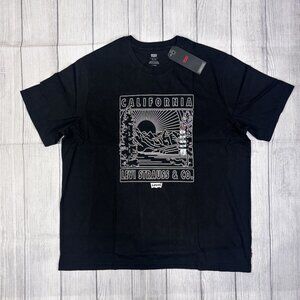 Levis Black California Graphic Mens T-Shirt XL Relaxed Fit 100% Cotton